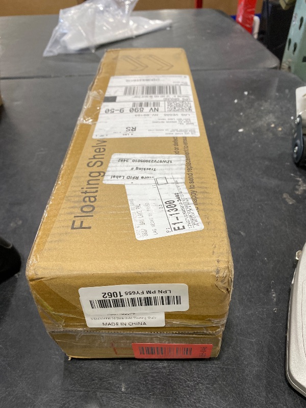 Photo 1 of YEMNMFH 16 Inch Gold Floating Shelves Set of 2, Narrow Iron Bathroom Shelves with Guardrail, U-Shaped Wall Mounted Shelf for Home Decor & Organizer, Display Shelf for Bathroom,Kitchen,Bedroom&Any Room