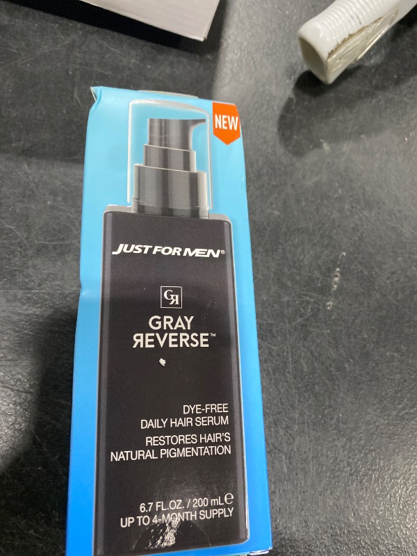 Photo 1 of Just for Men Gray Reverse Daily Hair Serum, Gradually Reduces Gray Hair, Easy Dye-Free Serum, 6.7oz