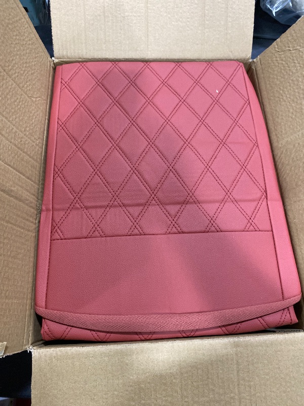 Photo 1 of NS YOLO Full Coverage Leather Car Seat Covers Full Set,Waterproof Seat Covers for Cars,SUVs Pick-up Truck, Car Seat Cushion,Car Seat Protector,Wine Red Seat Cover with 5 Seats
