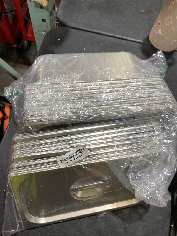 Photo 1 of 10 Set Stainless Steel Hotel Pans with Lids 1/3 Size 6 Inch Deep Food Pans Anti-Jam Warming Steam Table Pan Lid Catering Food Storage Metal Pan Steam Cover for Fruits Vegetables Restaurant Hotel