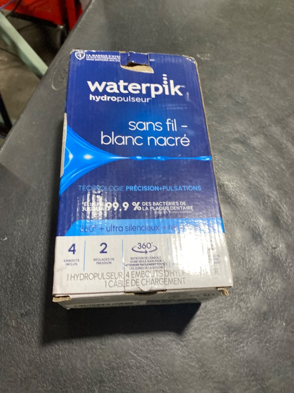 Photo 1 of **INCOMPLETE** Waterpik Cordless Pearl Rechargeable Portable Water Flosser for Teeth, Gums, Braces Care and Travel, Extra Quiet, 4 Flossing Tips - ADA Accepted, WF-13 Black, Amazon Exclusive