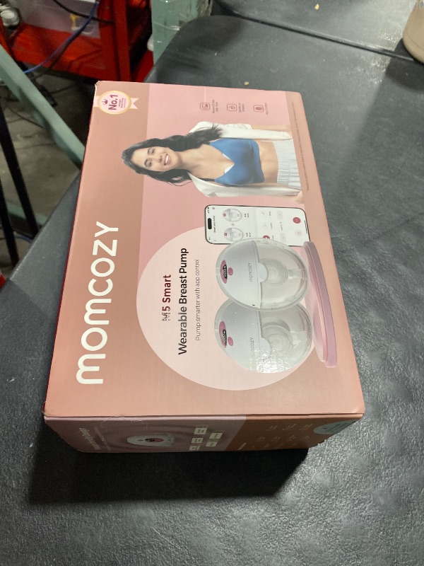 Photo 1 of Momcozy M5 Smart APP Controlled Wearable Breast Pump, Hands-Free Wireless Electric Pump, 3 Modes 9 Suction Levels, BPA-Free, Portable Lightweight, 24mm Flange, 2-Pack Cozy Red
