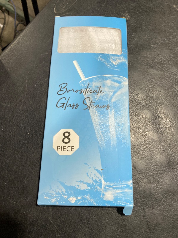 Photo 1 of 10-Piece Reusable Glass Drinking Straws - 10" x 10 mm - Smoothie Straws for Milkshakes, Frozen Drinks, Smoothies, Bubble Tea - Environmentally Friendly
