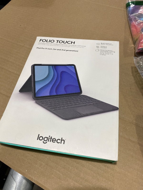 Photo 1 of Logitech Folio Touch iPad Keyboard Case with Trackpad and Smart Connector for iPad Pro 11-inch (1st, 2nd, 3rd Generation) – Grey