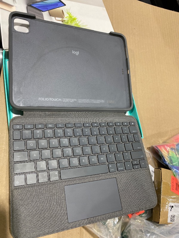 Photo 1 of Logitech Folio Touch iPad Keyboard Case with Trackpad and Smart Connector for iPad Pro 11-inch (1st, 2nd, 3rd Generation) – Grey