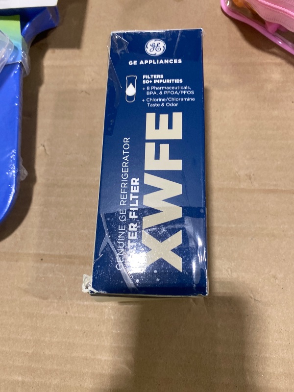 Photo 1 of GE XWFE Refrigerator Water Filter, Genuine Replacement Filter, Certified to Reduce Lead, Sulfur, and 50+ Other Impurities, Replace Every 6 Months for Best Results, Pack of 1