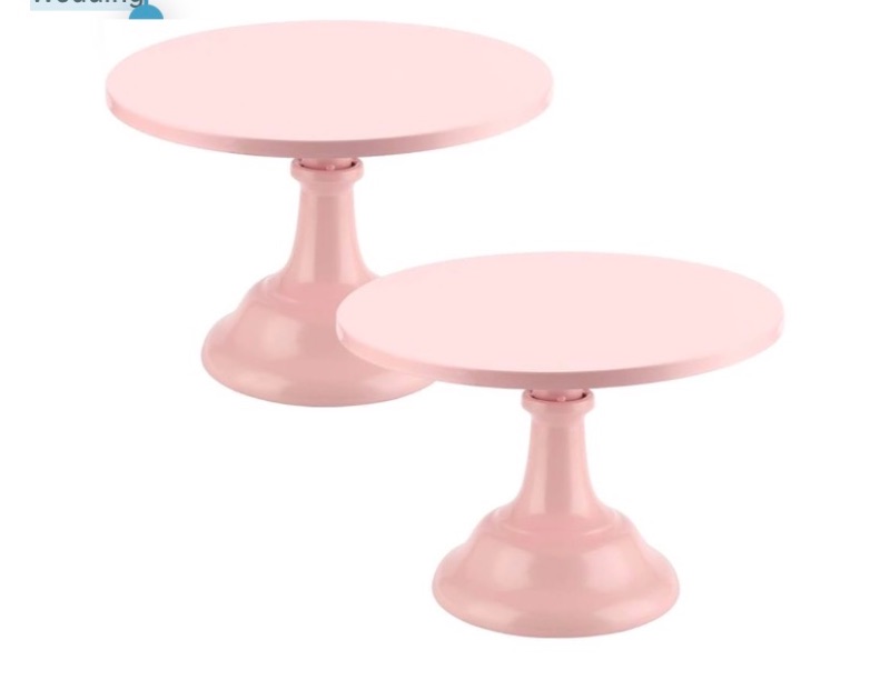 Photo 1 of 2 Pack Pink Cake Stand, 10 Inch Adjustable Height Cake Stand Pink Round Metal Cupcake Stand for Home, Birthday, Party and Wedding