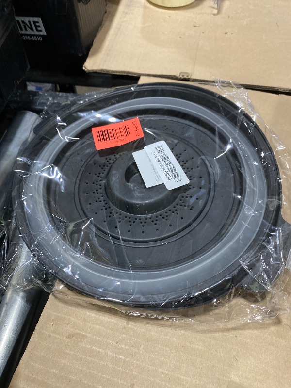 Photo 1 of 10.7 Inch Microwave Food Cover with Heat Insulation Mat, Anti-Scald Collapsible Microwave Splatter Cover, Multi-Functional as Colander & Fruit Plate, Dishwasher Safe, Ideal for Meal Prep (Black)