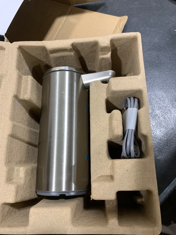 Photo 1 of simplehuman 9 oz. Touch-Free Automatic Rechargeable Sensor Pump, Brushed Stainless Steel, New
