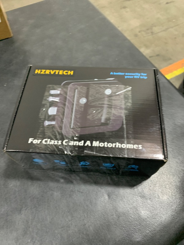 Photo 1 of HZRVTECH All-Metal RV Door Lock Replacement, Black Motorhome Door Latch Lock Fits 4.25" x 4.50" Opening for Class A and Class C RVs, Includes 4 Keys