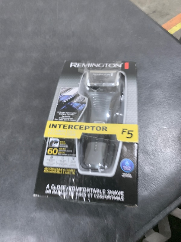 Photo 1 of Remington F5 Power Series Foil Shaver, Electric Razor for Men, Cordless Rechargeable with Pop Up Trimmer, Pivot & FlexFoil Technology, Lightweight Handheld Design, Black