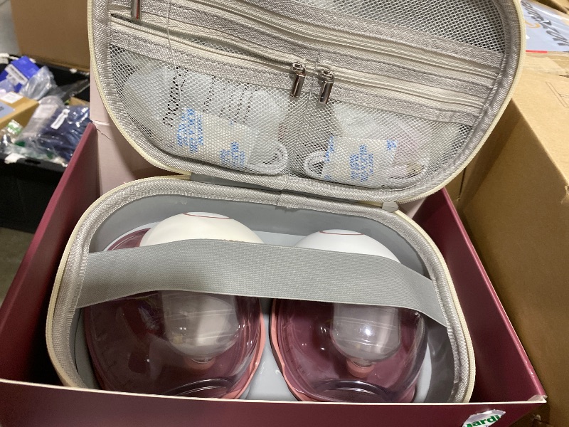Photo 1 of Momcozy Breast Pump Hands Free Mobile Style | M6, Wearable Breastfeeding Pump Ideal Rhythm for More Milk, DoubleFit Flange More Fit & Discreet with 3 Modes & 9 Levels, 24mm - 2 Pack Cozy Red