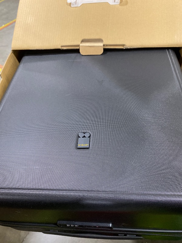 Photo 1 of LEVEL8 Large Suitcase with Wheels, Checked Luggage, Lightweight Luminous Textured Tsa Approved Medium Hardside Large Luggages, 24 Inch, Black