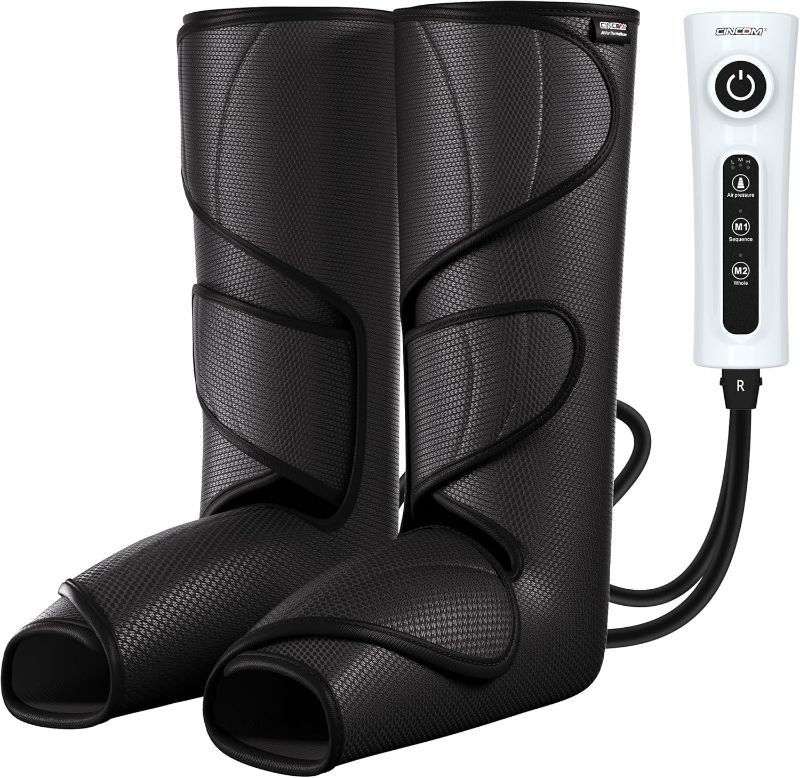Photo 1 of CINCOM Leg Massager for Circulation and Pain Relief, Air Compression Calf Foot Leg Massagers with Handheld Controller, Legs Circulation Machine