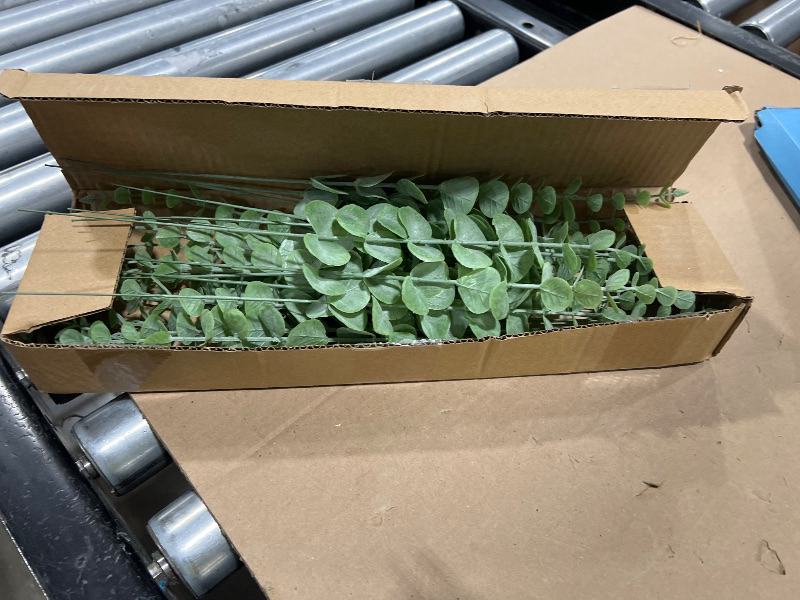 Photo 1 of   Artificial Eucalyptus Stems Fake Eucalyptus Leaves Stems Real Touch Leaf Branches for Flower Bouquet Wedding Easter Centerpiece Spring Home Office Decor