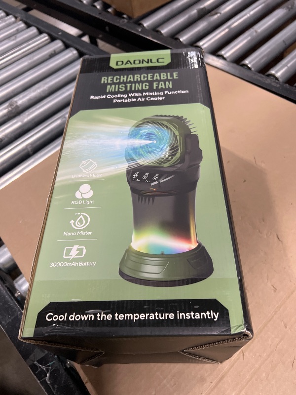 Photo 1 of NON-FUNCTIONAL, PARTS ONLY-------------Portable Misting Fan with Remote & 30000mAh Rechargeable Misting Fans for Outside Patios Camping Beach & Workshops Mist Fan Portable for Outdoor/Indoor 2L Built-in Water Tank RGB 4 Speeds & Spray