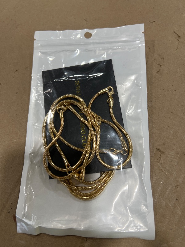 Photo 1 of 10 Pcs Snake Charm Bracelet Chain Adjustable Charm Bracelet Kit 3mm Dainty Snake Chain Bracelets Chains with Heart Lobster Clasp Extender Chains for Christmas DIY Women Jewelry Making Gifts Supplies