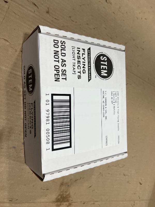 Photo 1 of STEM Insect Trap - Indoor Fruit Fly & Gnat Pest Control for House, Home and Kitchen, Attracts & Traps Flying Bugs, Soft Blue Light - Includes 1 Plug-in Device & 3 Cartridges