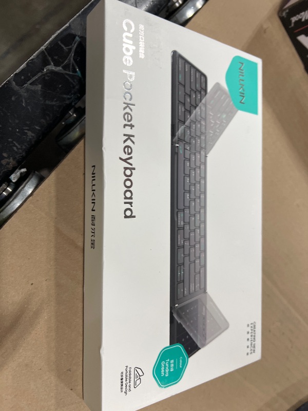 Photo 1 of Nillkin Upgraded Foldable Bluetooth Keyboard with Touchpad & Number Pad, Portable Wireless Keyboard for Travel, Pocket-Sized, Full Size Keys, Support 3 Devices for iPad Laptop Tablets Phone, Green