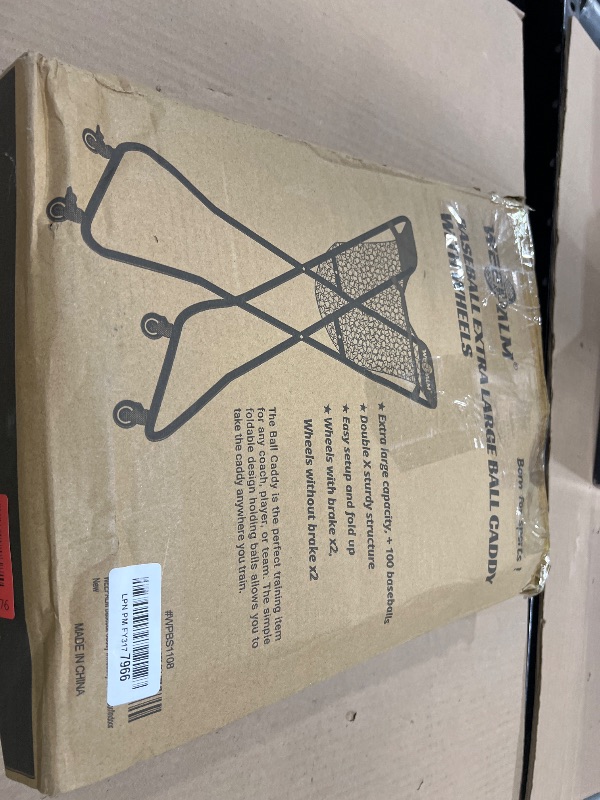 Photo 1 of WEEPALM Baseball Caddy with Wheels, Holds 100+ Baseballs or 50+ Softballs, Extra Large Ball Caddy for Baseball and Softball Drills, Easy Set Up and Carrying, Ball Caddy for Outdoor/Indoor