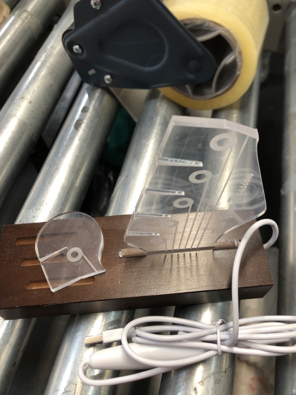 Photo 1 of ***DAMAGED - SEE NOTES/PICTURES*** Maymalze Light Up Guitar Pick Holder,With 7-Color LED Light USB Powered Acrylic Guitar Pick Display,Guitar Accessories,Gift for Men/Musicians Guitar Lover Player(Without a Guitar Pick)