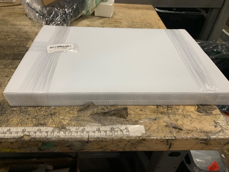 Photo 1 of 10 Pack 18'' x 12'' White Corrugated Plastic Sign Blank Board Double Sided for Garage Sale, Rent, Birthday Party, Guidepost Decorations