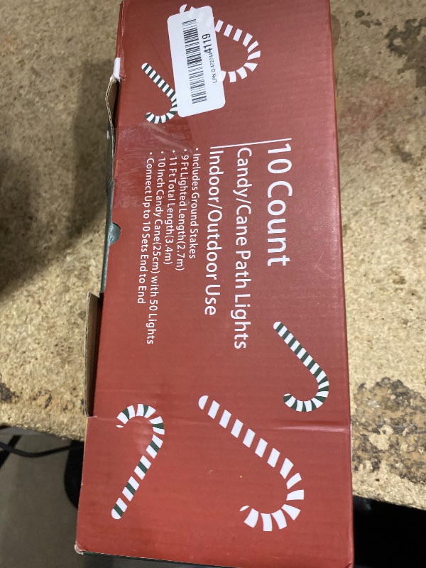 Photo 1 of 10" Christmas Candy Cane Lights (10PCS) for Landscape Decoration,Red & White Pathway Makers Lights (Include Stakes)