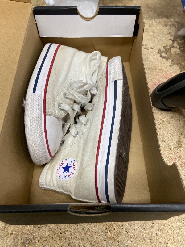 Photo 1 of **dirty**Converse Kids' Chuck Taylor All Star High Top, Optical White, 10 Toddler