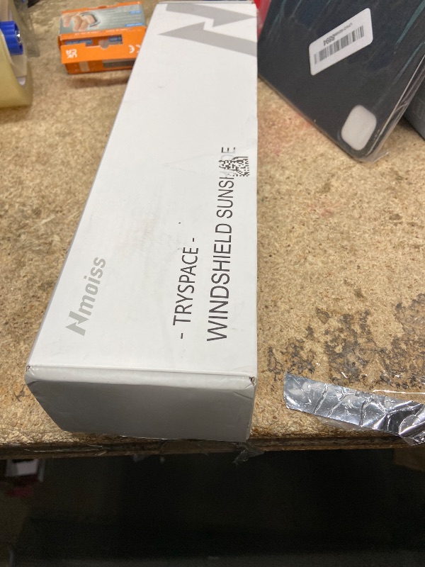 Photo 1 of [Upgraded] Nmoiss Windshield Sun Shade Umbrella - [Vinyl Coating Heat Shield] Protect Car from Sun Rays & Heat Damage Keep Cool and Protect Interior, Spring Structure Edge Medium 56" L x 31" W