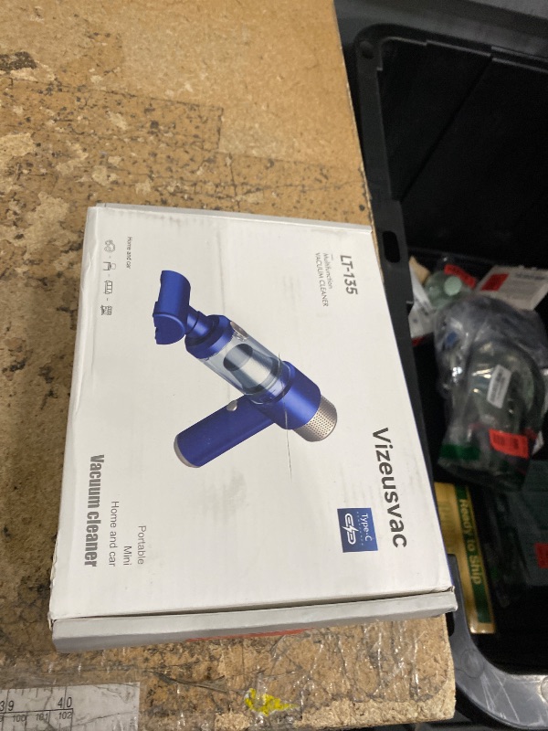 Photo 1 of ***heavy use missing attachments** Vizeusvac Car Vacuum Cleaner, 16000PA Mini Car Vacuum Cordless Powerful, 7 in 1 Portable Handheld Vacuum Cordless with LED Light, Dual Filters, One-Touch Empty for Pet Hair, Home, Office