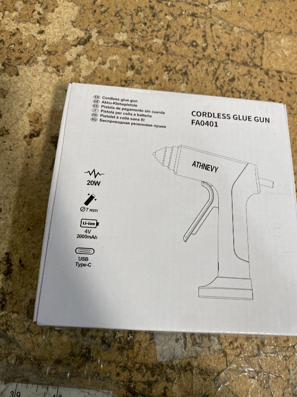 Photo 1 of **SHOWS HEAVY DAMAGE** Cordless Hot Glue Gun, 10s Fast Preheat, 30PCS Mini Glue Sticks 7x100mm, 4V 20W Type-C Rechargeable, Anti-Drip, Auto-Off, for DIY Crafts, Repair, Decoration (White)