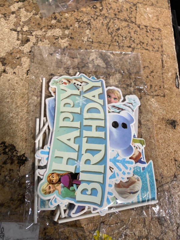 Photo 1 of 10 Pcs Cute Birthday Cake Toppers, Snow Theme Party Princess Cake Decorations, for Ice Party Supplies