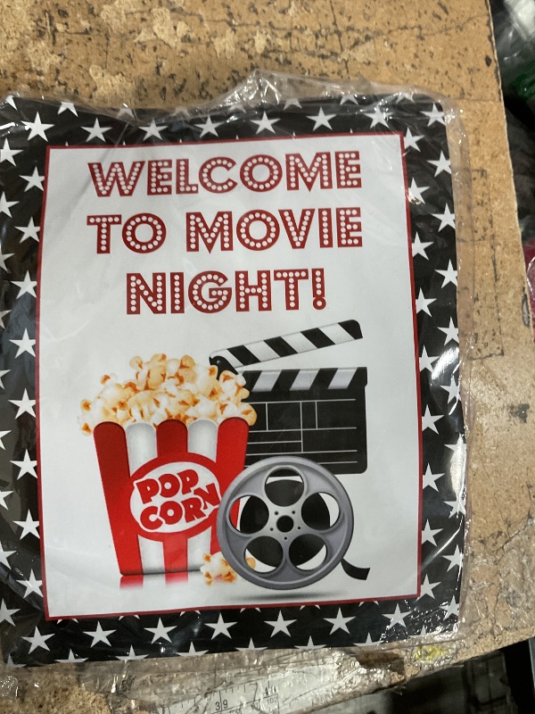 Photo 1 of Movie Night Decorations, Movie Theme Party Decorations, Movie Theater Decorations, Backdrop, Banners, Cardstocks, Tablecloth, Popcorn Clapboard Foil Balloons Arch for Movie Night Birthday Party