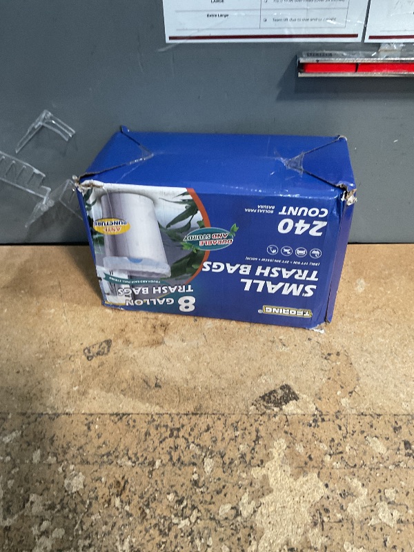 Photo 1 of 8 Gallon Trash Bags Drawstring - 1.2 Mil White Medium Garbage Bags Unscented, 30 Liter Thick Plastic Trash Can Liners for Home Kitchen Bathroom