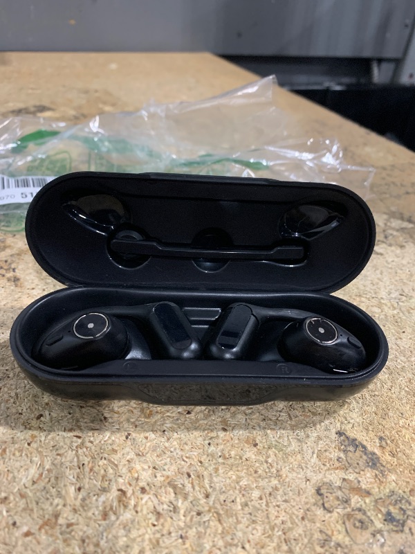 Photo 1 of **NON FUNCTIONAL** MISSING MIC** BANIGIPA Open Ear Headphones w/Detachable Boom Mic, Bluetooth 5.4 Headset w/Noise Canceling Microphone, True Wireless Earbuds w/Charging Case for Working, Lightweight & Mute, Multipoint Connection