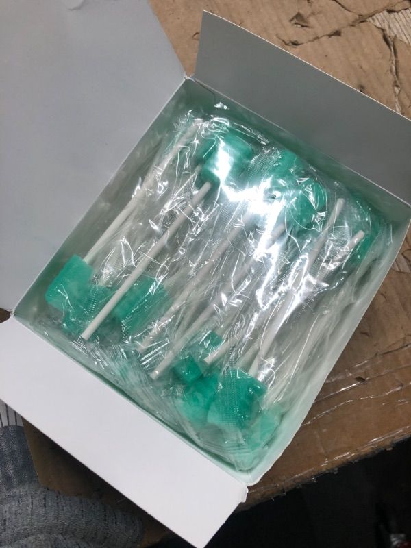 Photo 1 of (50 Pack) Disposable Oral Swabs, Sterile Dental Sponge Swabsticks Unflavored for Mouth & Gum Cleaning