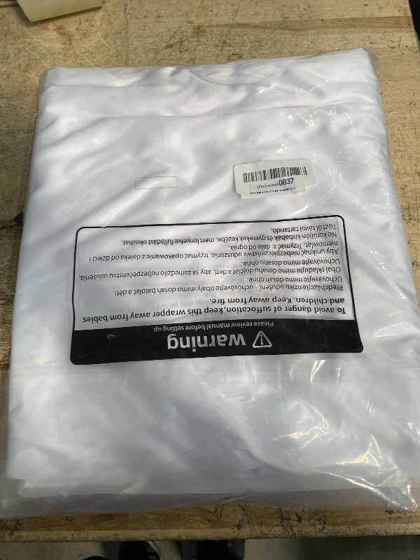 Photo 1 of 10 ft x 8 ft Wrinkle Free White Backdrop Curtain for Wedding Parties, Polyester Photography Backdrop Drapes for Birthday Parties Stage Backdrop Stand, White Background Curtains 5x8FT 2 Panels