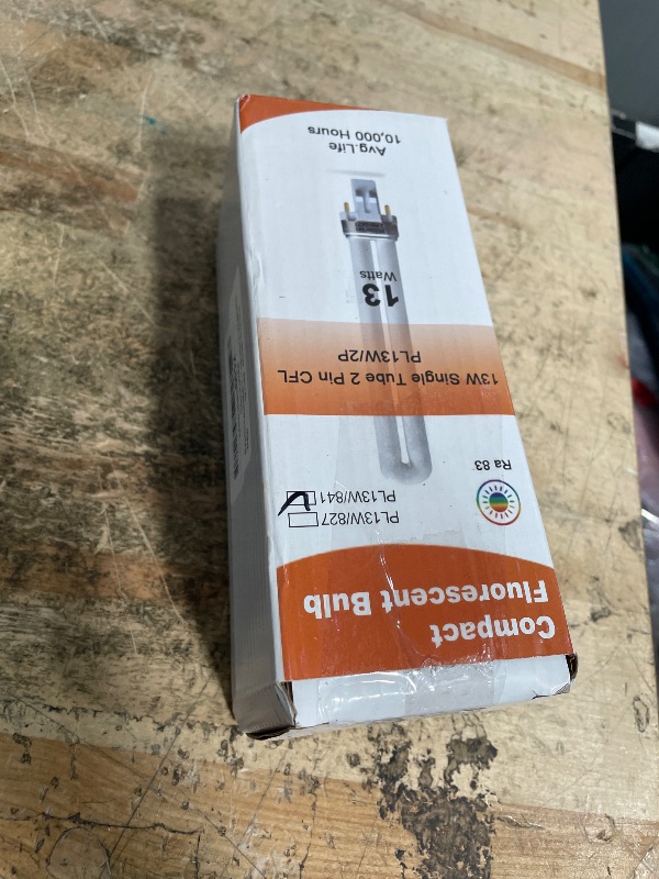 Photo 1 of (6 Pack) 13 Watt Single Tube 2 Pin GX23 Base,PL-13W GX23 4100K Compact Fluorescent Light Bulb, Replaces Philips PLS13W41, Sylvania CF13DS/841/ECO