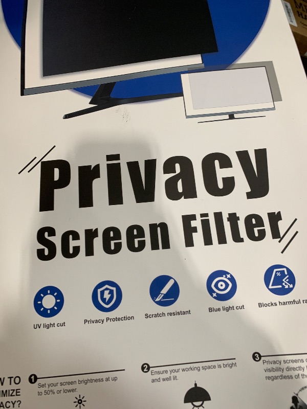Photo 1 of [2-Pack] 22 Inch Privacy Screen for Computer Monitor 16:10 Aspect Ratio, Eye Protection Anti Blue Light Glare Shield, 22inch Removable Black Blackout Anti Spy Desktop Security Private Filter