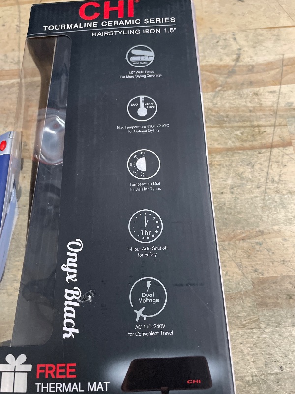 Photo 1 of ** check comments** CHI Tourmaline Ceramic Flat Iron, Hair Straightener For An Even & Smooth Finish, 1 1/2" Iron, Onyx Black