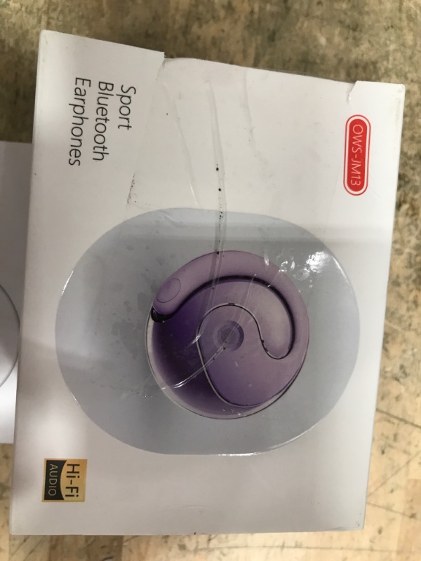 Photo 1 of (USED/MISSING CORD) Xmenha Over The Ear Earbuds Open Ear Buds Headphones Over Ear Air Bone Conduction Earbuds Earphones Bone Conducting Air Bone Conduction Headphones Bluetooth Over-Ear Purple