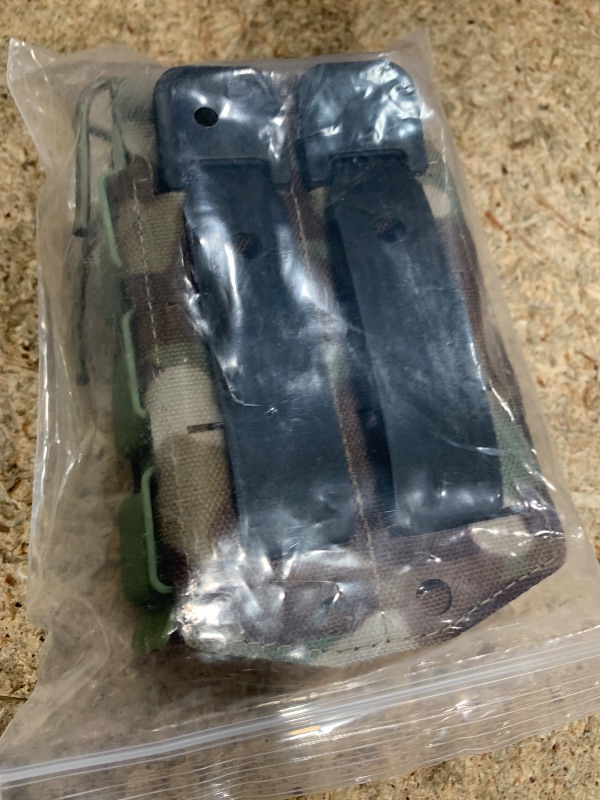 Photo 1 of 2 Pcs Molle Magazine Pouch, 5.56 Double Mag Holder with MOLLE/Various Duty Belt Clip, for Rifle Magazines from 223-7.62x39 (MC)