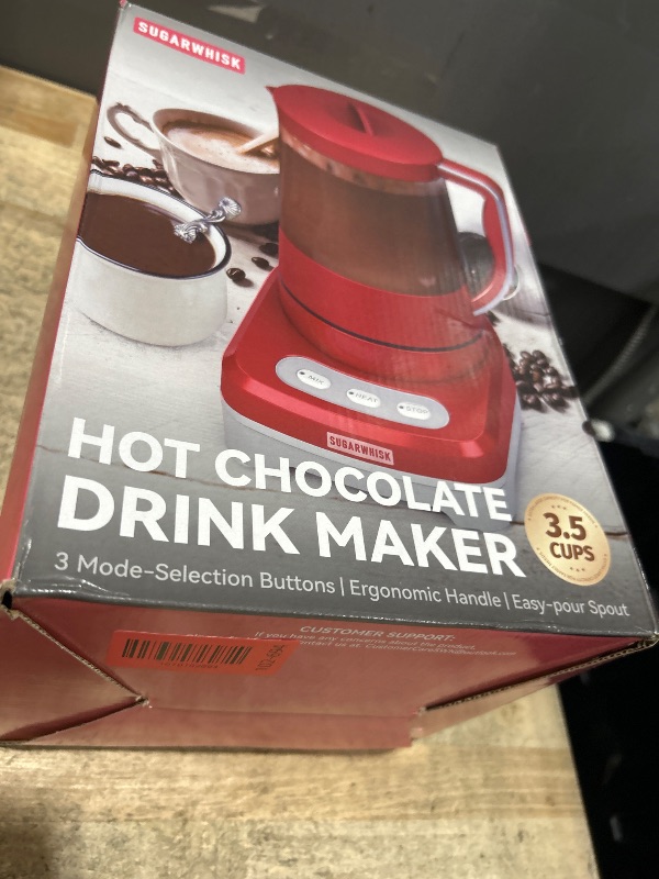 Photo 1 of ***DAMAGED - SEE NOTES/PICTURES***SugarWhisk 29 Oz Hot Chocolate Maker Machine, Electric Milk Frother and Steamer, Hot Cocoa Maker Machine for Hot Chocolate Bar, Detachable Pitcher, 2 Speed Mode, 3.5 Cups, Red