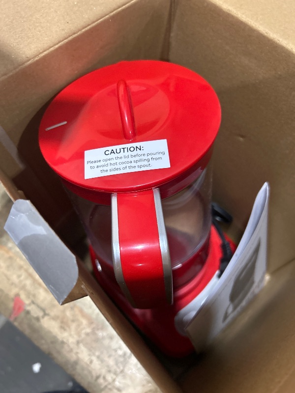 Photo 1 of ***DAMAGED - SEE NOTES/PICTURES***SugarWhisk 29 Oz Hot Chocolate Maker Machine, Electric Milk Frother and Steamer, Hot Cocoa Maker Machine for Hot Chocolate Bar, Detachable Pitcher, 2 Speed Mode, 3.5 Cups, Red