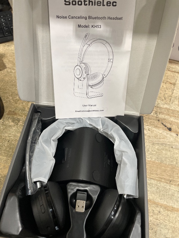 Photo 1 of (Upgraded Version) Wireless Headset, Bluetooth Headset with Noise Cancelling Microphone, Best Headphones with Mic Mute & USB Dongle for PC/Computer/Laptop/Cell Phones/Remote Work/Call Center