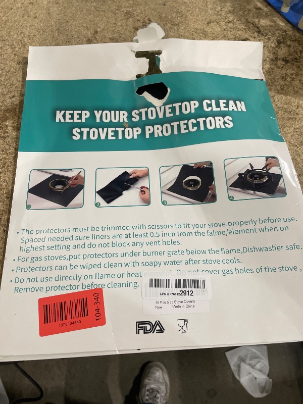 Photo 1 of 10 Pack Stove Burner Covers - Non-stick Reusable Teflon Range Guard Protectors for Gas Stove Top, Easy to Clean,Cutable, Black, 0.2 mm,10.6” x 10.6”