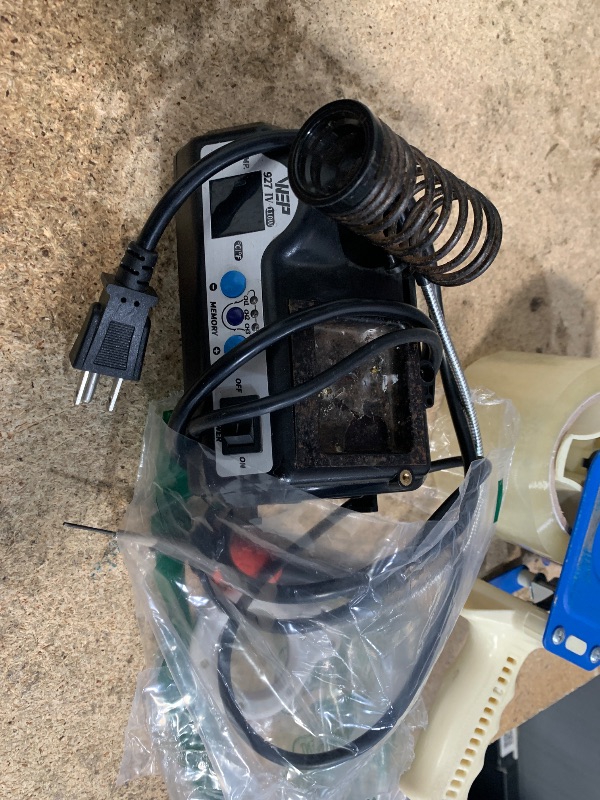 Photo 1 of **FOR PARTS ONLY/ NON-FUNCTIONAL*** WEP 927-IV Soldering Station Kit High-Power 110W with 3 Preset Channels, Sleep Mode, LED Magnifier, 5 Extra Iron Tips, Tip Cleaner, 2 Helping Hands, Tip Storage Slots, Lead-free Solder Wire, Tweezers