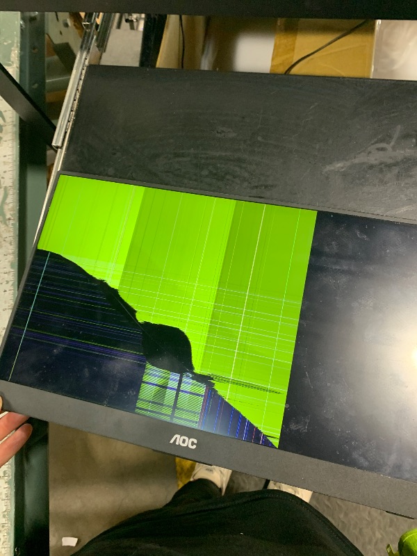 Photo 1 of *SCREEN BROKEN**.  AOC 16T20 Portable Monitor 15.6" FHD 1080p IPS Display, USB-C, Mini HDMI, Built-in Speakers, Travel Monitor with Smart Cover, Compatible with Laptops, MacBook, Gaming Console Ready