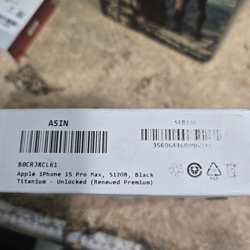 Photo 1 of **SCREEN DAMAGED** Apple iPhone (Renewed Premium) 15 Pro Max, 512GB, Black Titanium - Unlocked