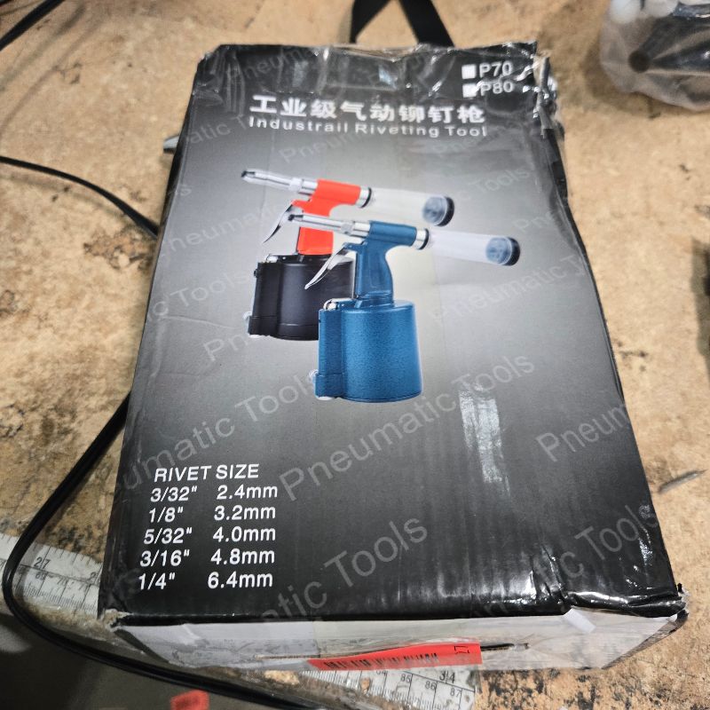 Photo 1 of **missing parts** Wadoy Heavy Duty Air Rivet Gun, 3924 LBF Professional Pneumatic Pop Riveter with 5 Nosepieces (3/32", 1/8", 5/32", 3/16", 1/4"), Air Hydraulic Rivet Tool for Automotive, Metal Work & Industrial Use